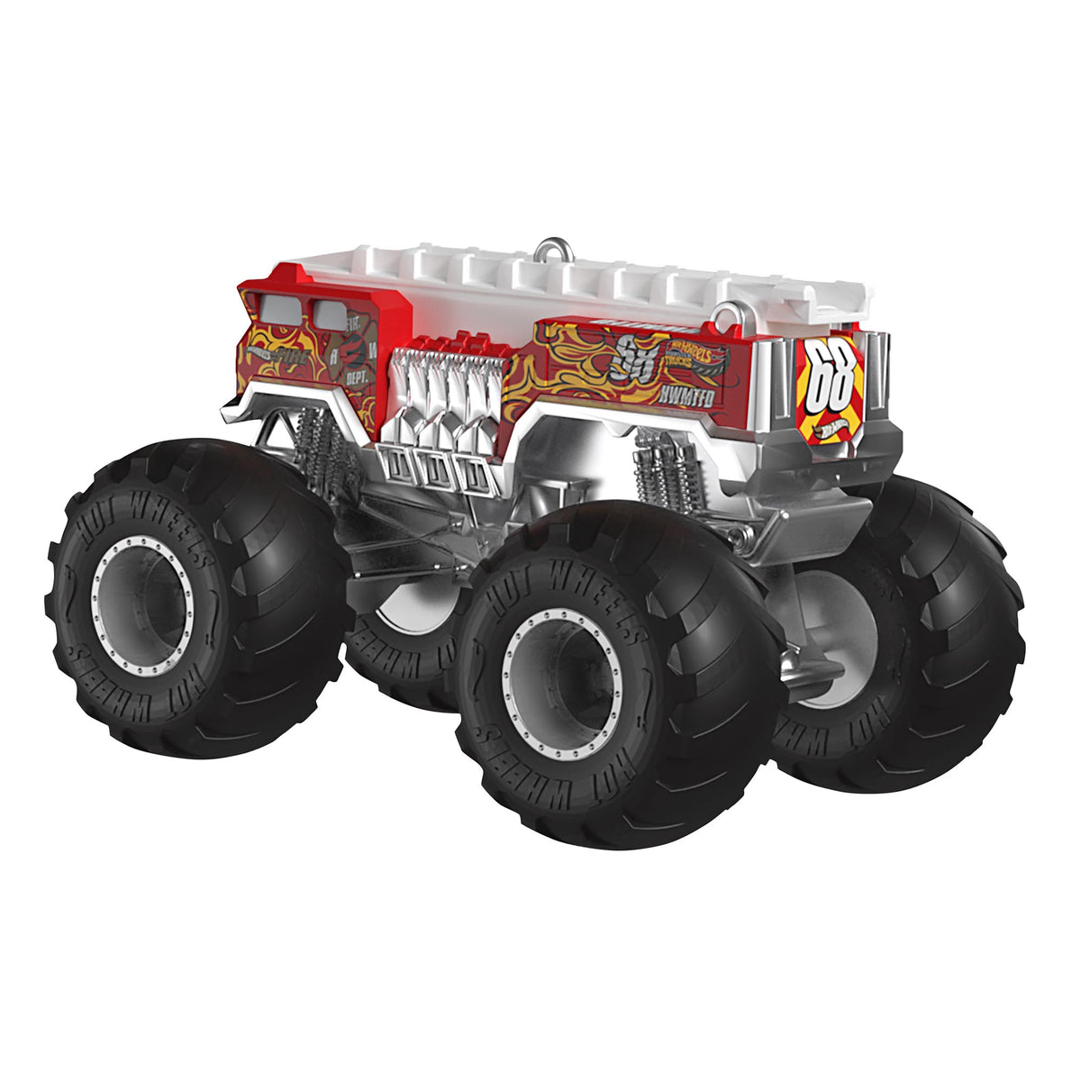 Hot Wheels™ Monster Trucks, HW 5-Alarm™ — 2025 Hallmark Keepsake Christmas Ornament, detailed design with large black tyres and red accents