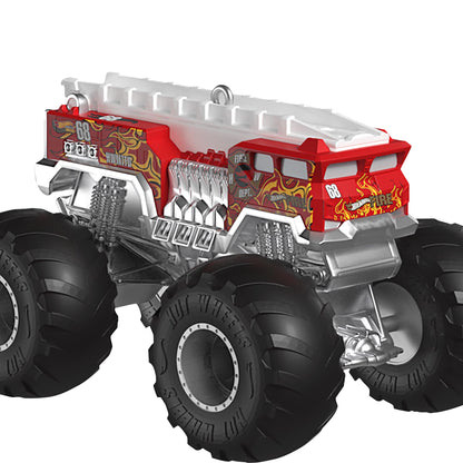 Hot Wheels™ Monster Trucks, HW 5-Alarm™ — 2025 Hallmark Keepsake Christmas Ornament features a candy-apple red paint job and giant wheels.