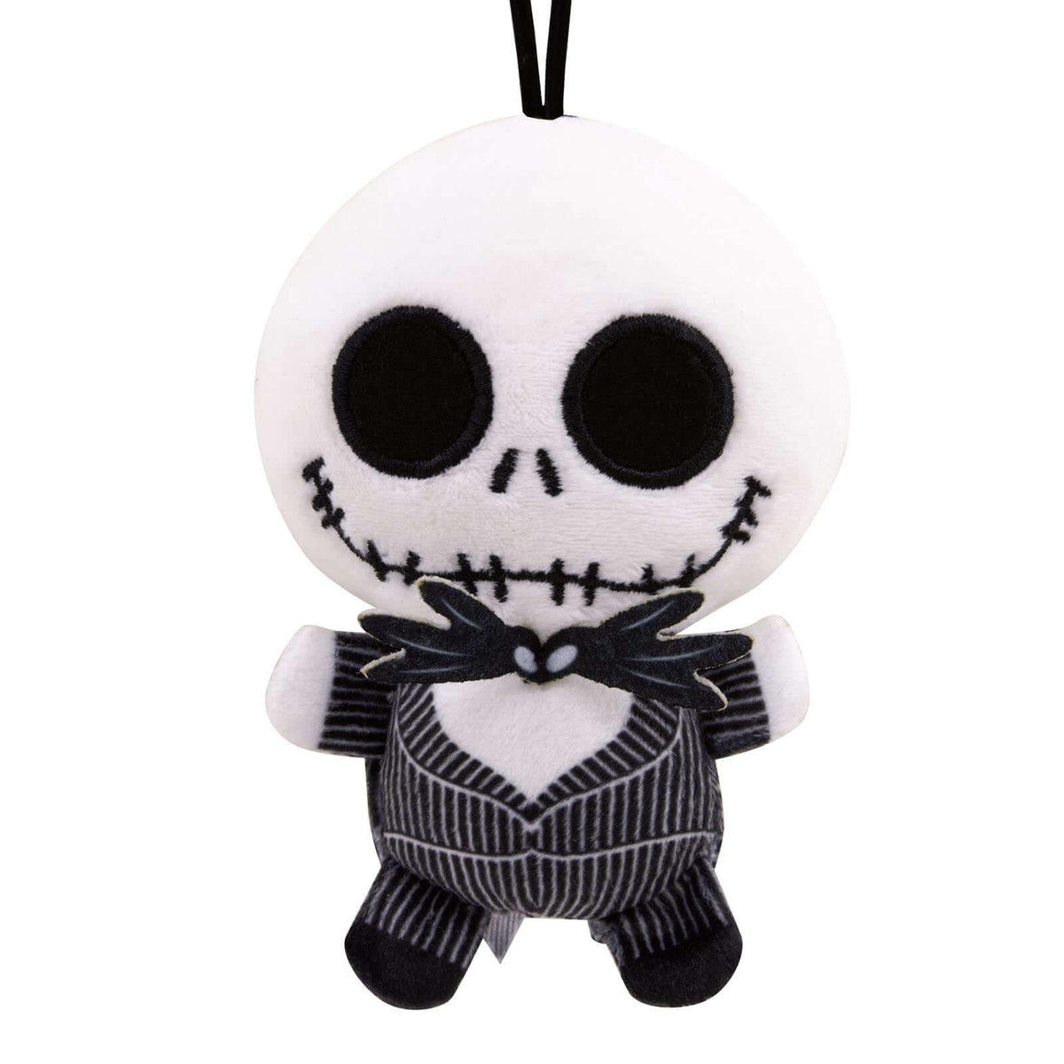 Disney Tim Burton's The Nightmare Before Christmas Jack Skellington, plush fabric ornament featuring a cute smiling face and bow tie.