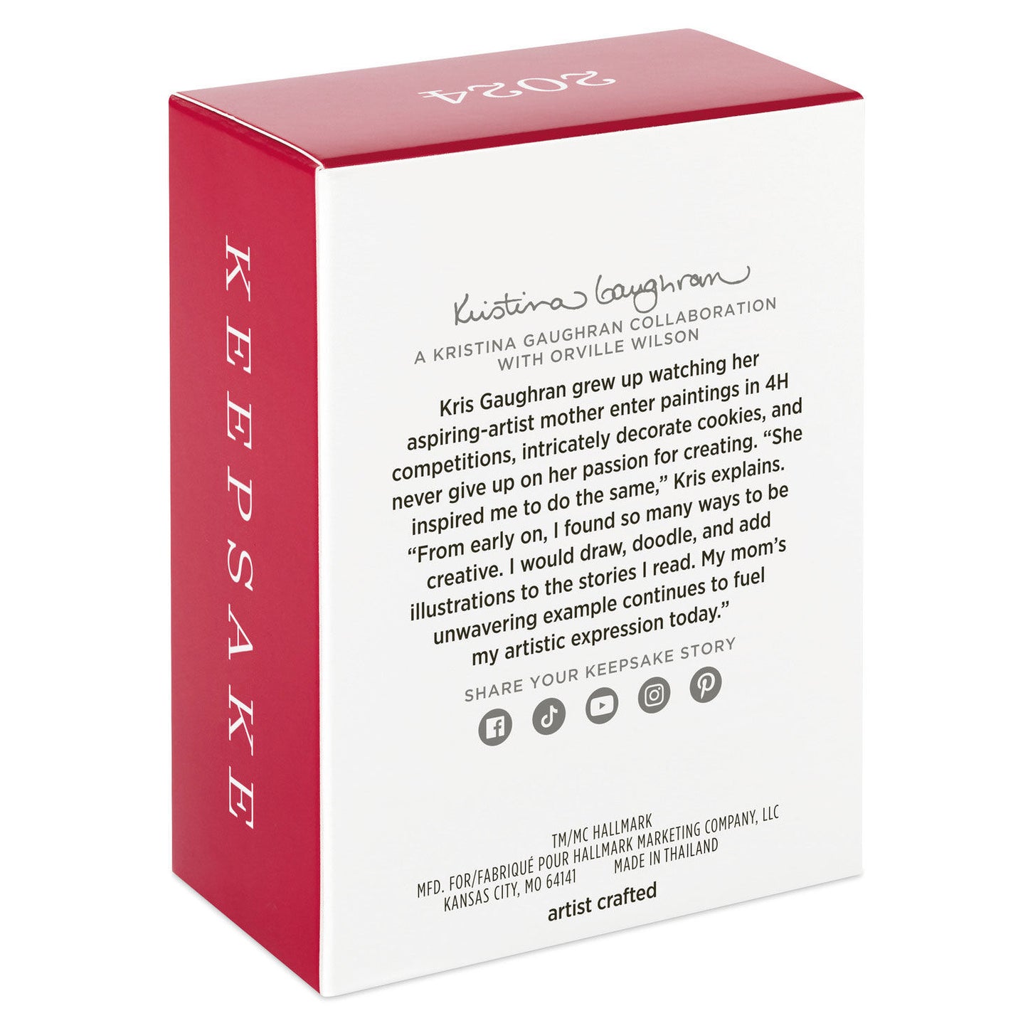 Harry Potter and the Deathly Hallows™ — Hallmark Keepsake Christmas Ornament packaging, featuring artist Kristina Gaughran's description and Keepsake story.