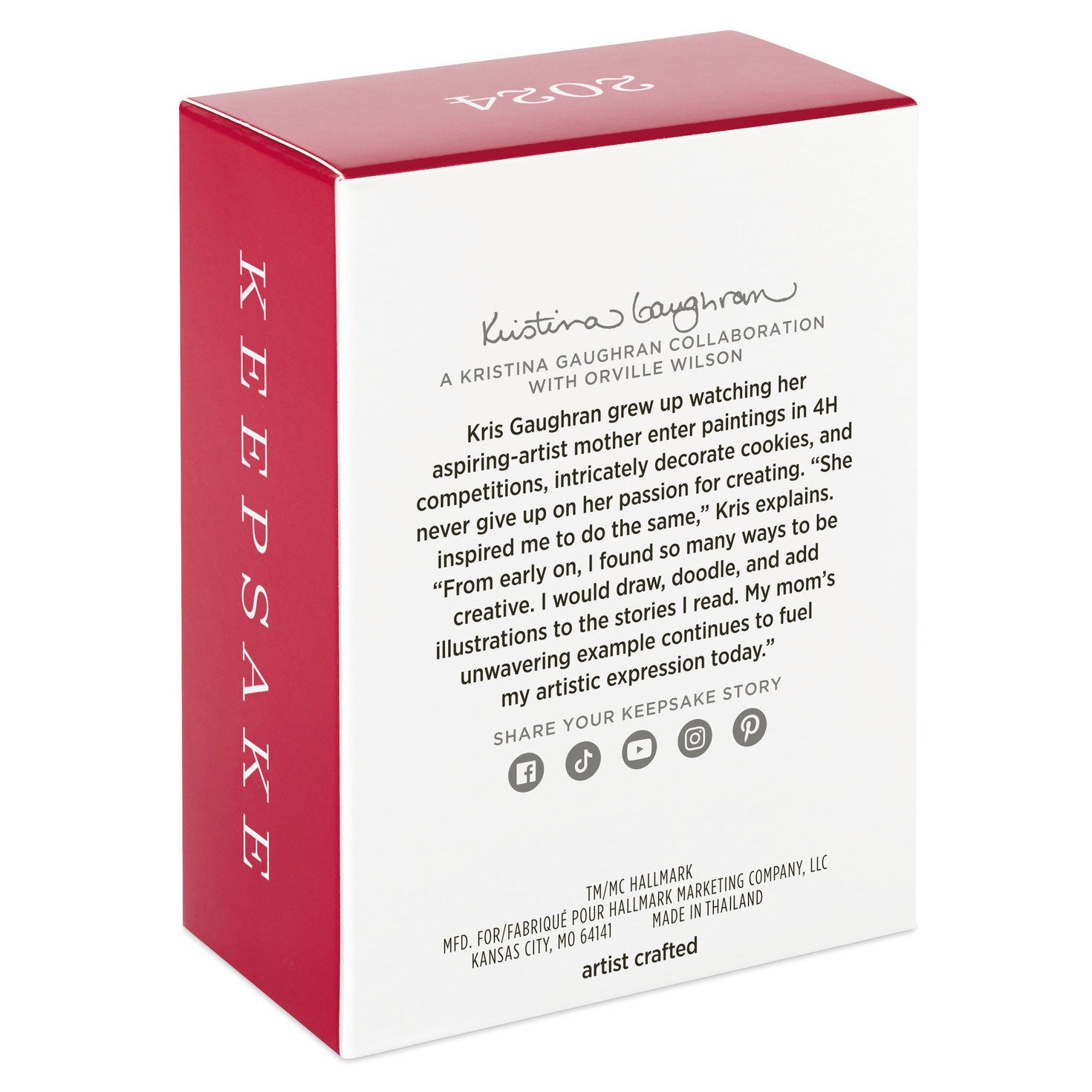 Harry Potter and the Deathly Hallows™ — Hallmark Keepsake Christmas Ornament packaging, featuring artist Kristina Gaughran's description and Keepsake story.