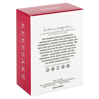 Harry Potter and the Deathly Hallows™ — Hallmark Keepsake Christmas Ornament packaging, featuring artist Kristina Gaughran's description and Keepsake story.
