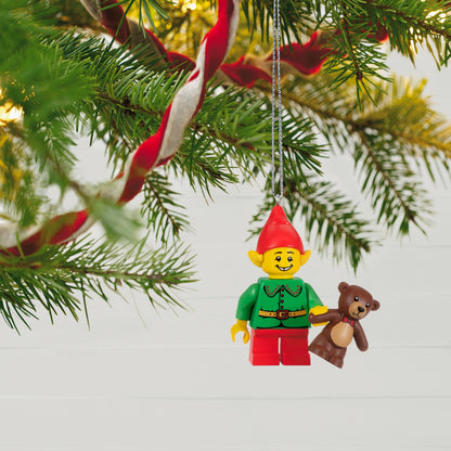 Keepsake LEGO® Ornament - Elf and Teddy Minifigure Design — 2026 Hallmark Keepsake Christmas Ornament
