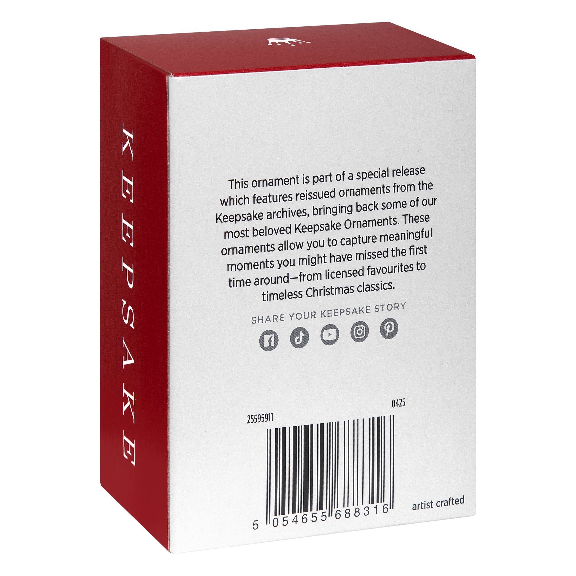 Collectable LEGO® Keepsake Christmas - Jolly Santa Ornament — 2026 Hallmark Keepsake Ornament box packaging detail showcasing reissued designs.