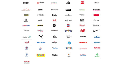 Collection of various brand logos on a white background