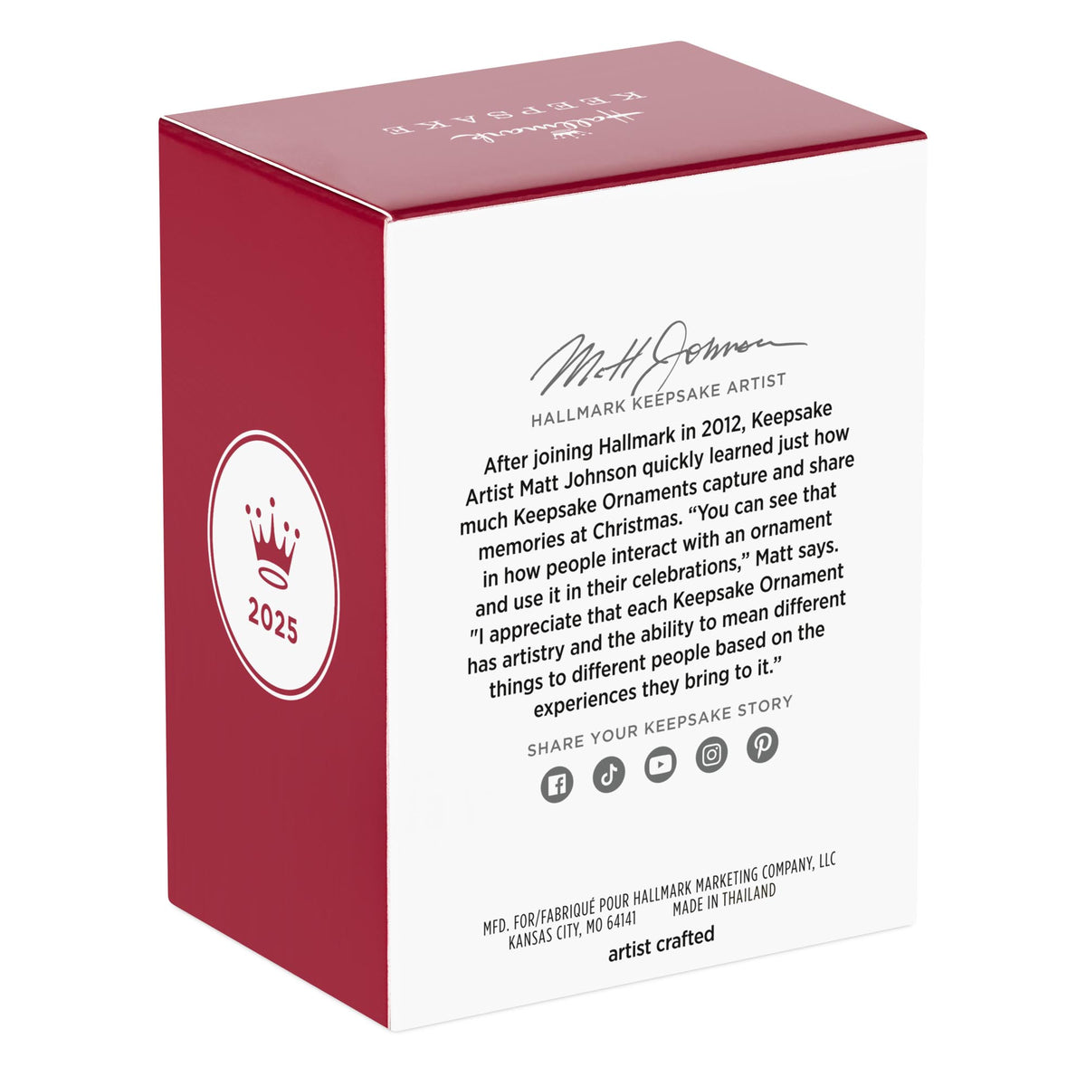 Great-grandson — 2025 Hallmark Keepsake Christmas Ornament, artisan crafted packaging, featuring artist Matt Johnson's signature.