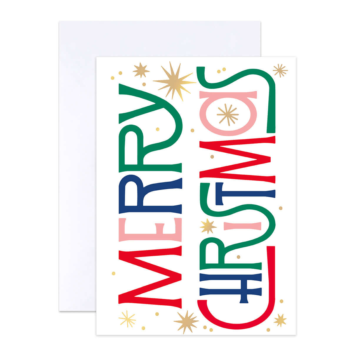 Hallmark Boxed Christmas Cards 10 Pack - Making Memories featuring colourful retro typography and gold foil accents, flat lay view.