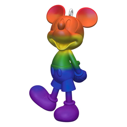 Disney Mickey Mouse, Rainbow Mickey — Hallmark Keepsake Christmas Ornament in vibrant rainbow colours, featuring a playful pose.
