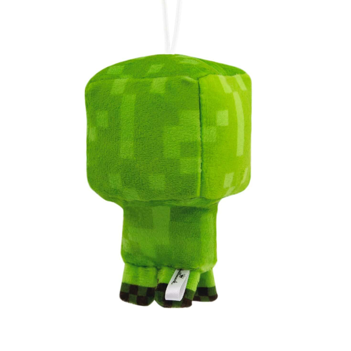 Minecraft Creeper, Plush Fabric - Hallmark Christmas Ornament in a bright green plush design, showcasing simple cut and sewn details.