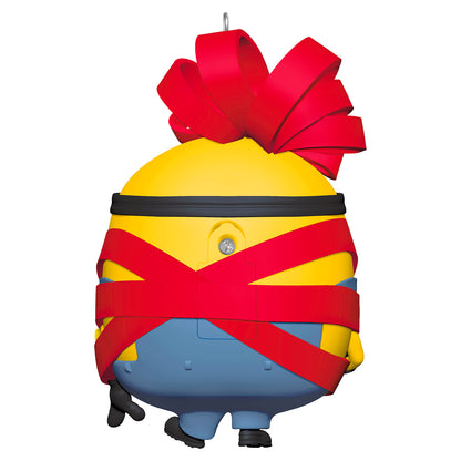 Minions Otto’s Merry Mayhem With Sound — 2026 Hallmark Keepsake Christmas Ornament, gift wrapped with a bow, colourful design.