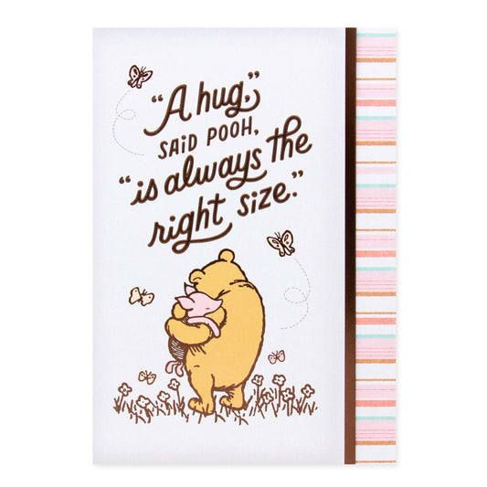 Hallmark Disney Winnie the Pooh Mother's Day Card - Sending Hugs with embossed illustration of Pooh and Piglet in garden.
