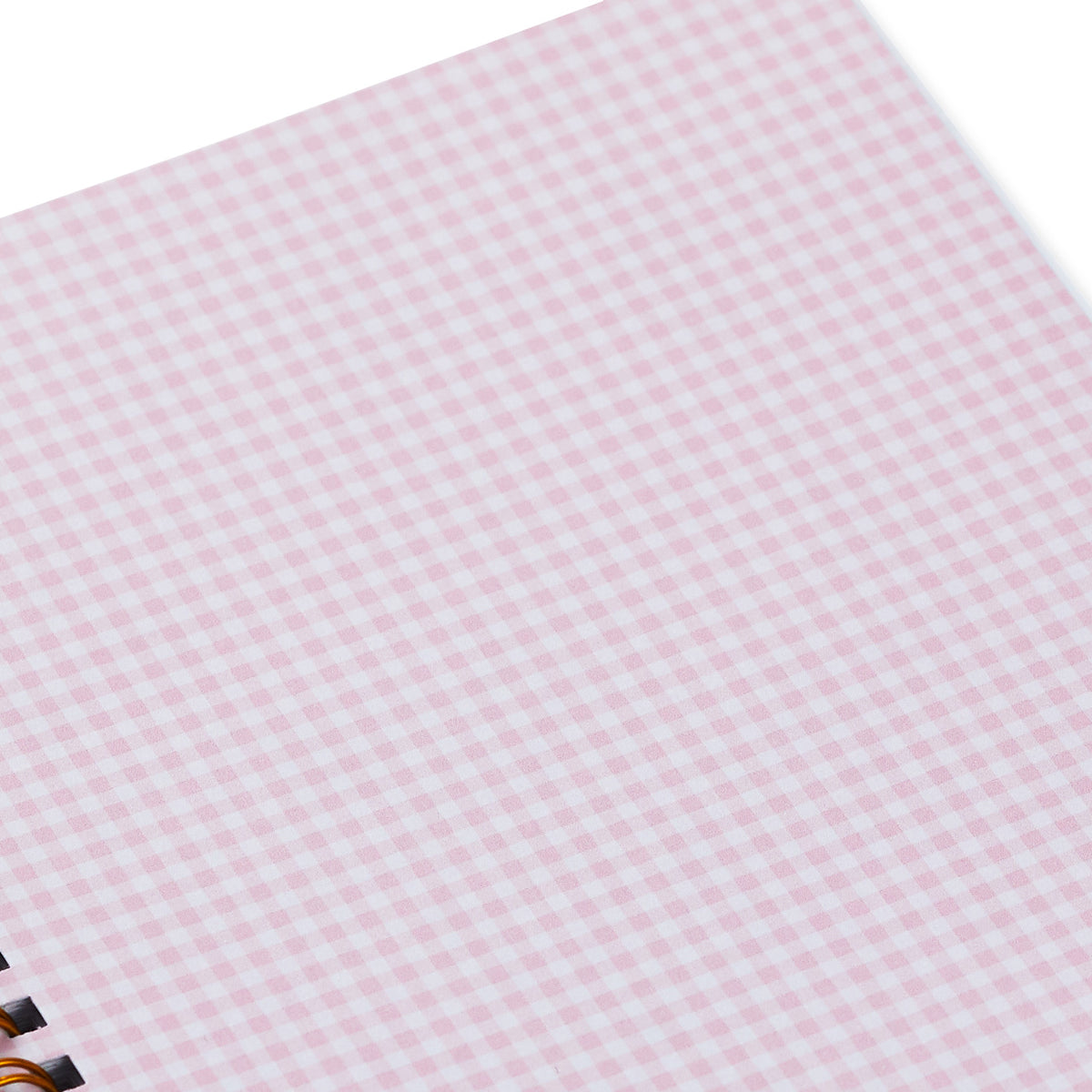 My First Year Baby Book - Pink, close up of pink gingham pattern on fabric cover, perfect for capturing memories.