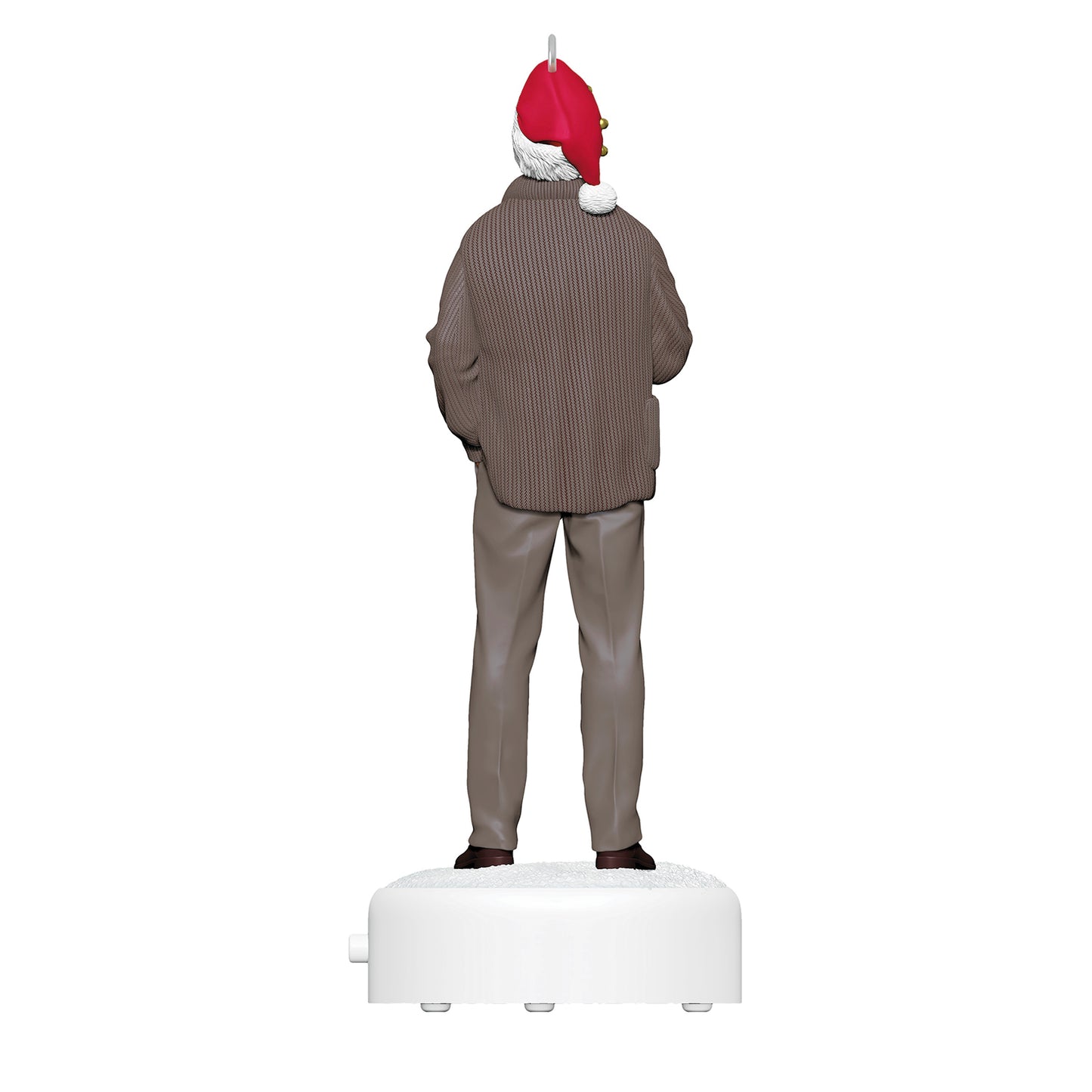 National Lampoon's Christmas Vacation™ Clark Griswold With Sound — 2026 Hallmark Keepsake Christmas Ornament shown from the back, wearing a Santa hat.