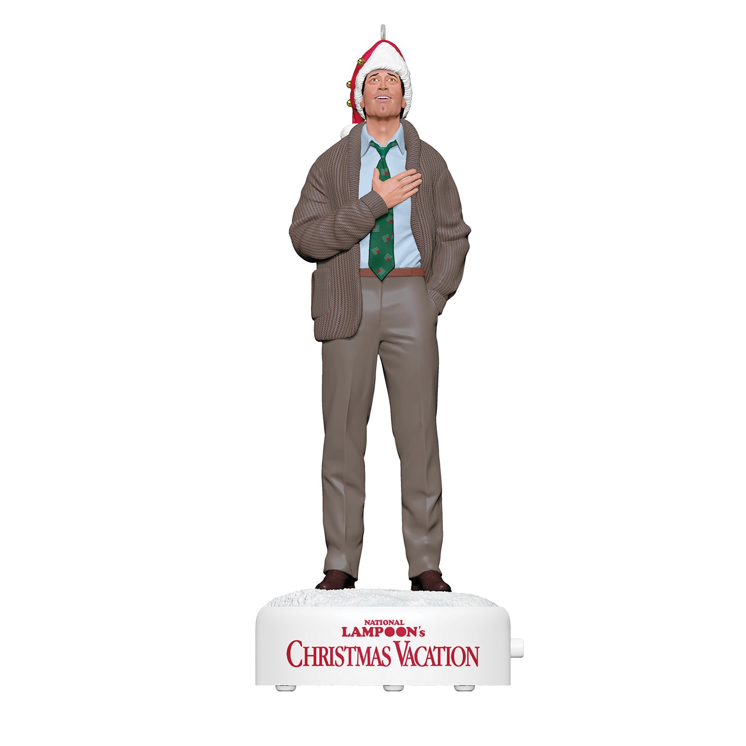 National Lampoon's Christmas Vacation™ Clark Griswold With Sound — 2026 Hallmark Keepsake Christmas Ornament in detailed design, standing with Santa hat.