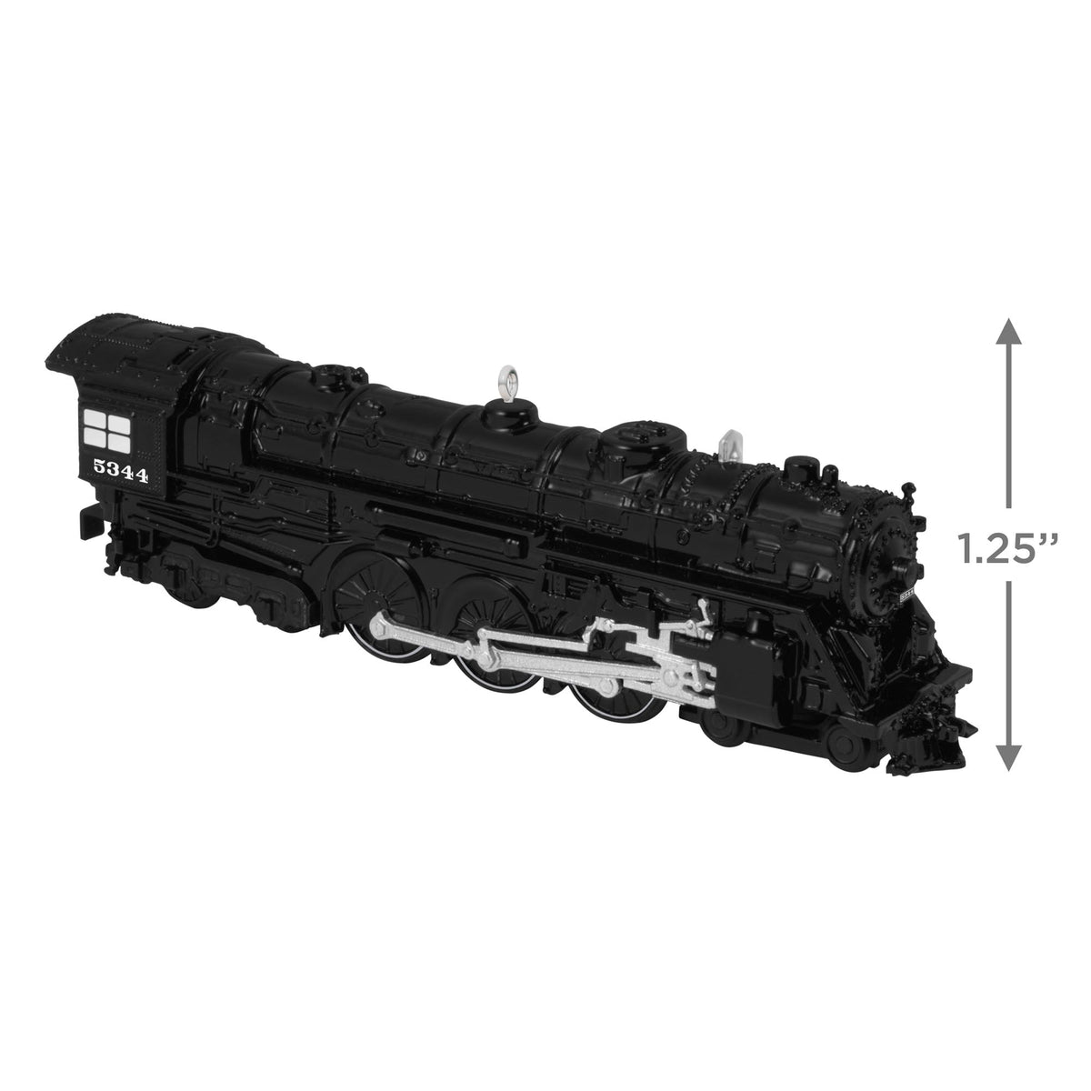 New York Central 700E Hudson Locomotive, 30th in the LIONEL® Trains Series — 2025 Hallmark Keepsake Christmas Ornament, detailed model, black colour, angled view