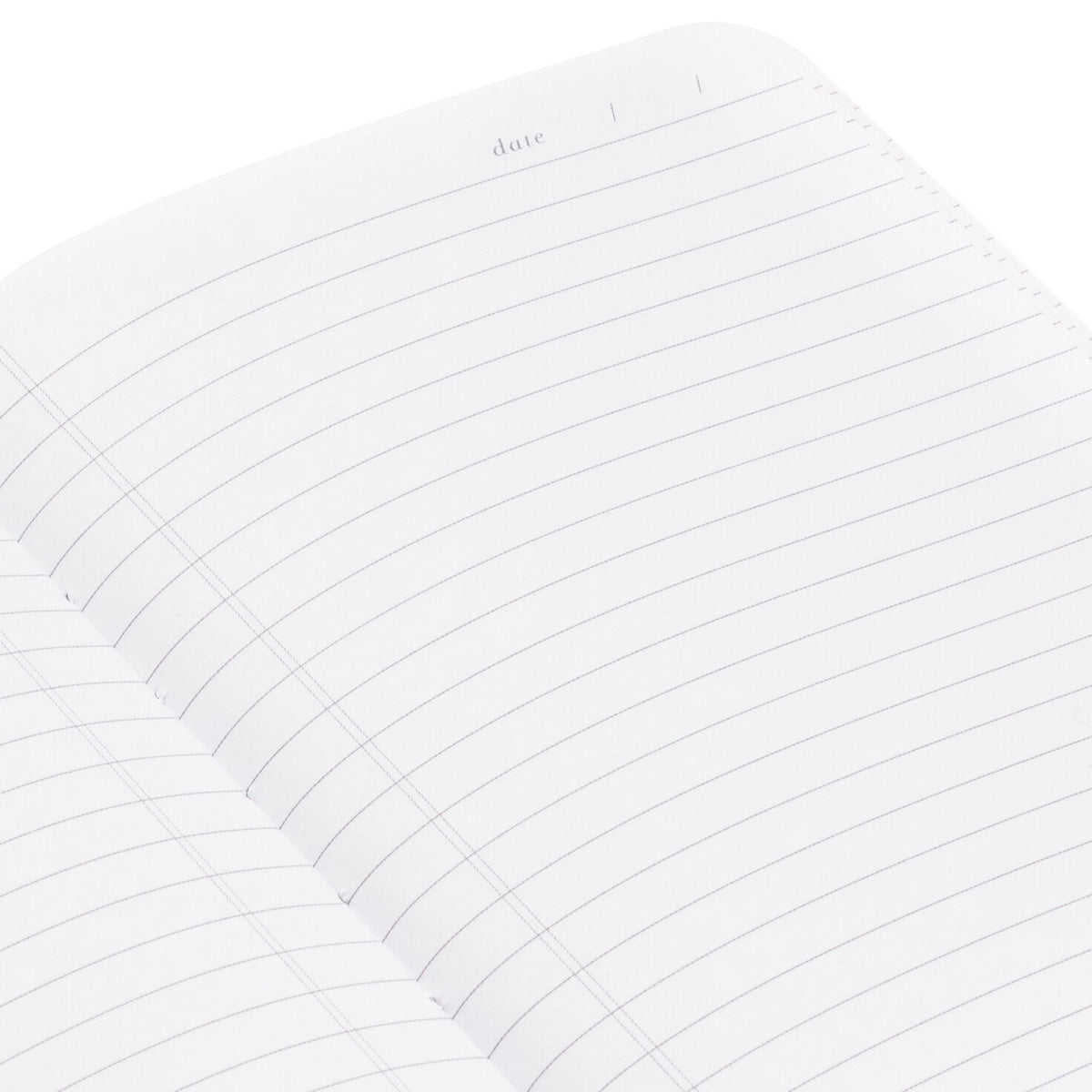 Next Chapter Notebook showing lined pages with date header, featuring a blank layout for notes and lists.