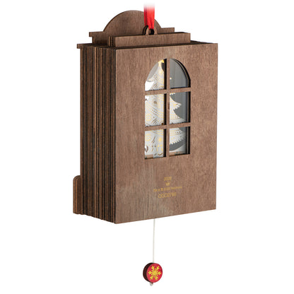 The Nutcracker Ballet Musical With Motion, Papercraft — 2026 Hallmark Keepsake Christmas Ornament, laser-cut wood with an ornate window design.