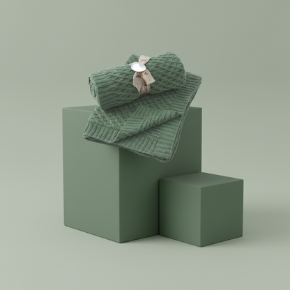 Forest Green Basket Weave Knit