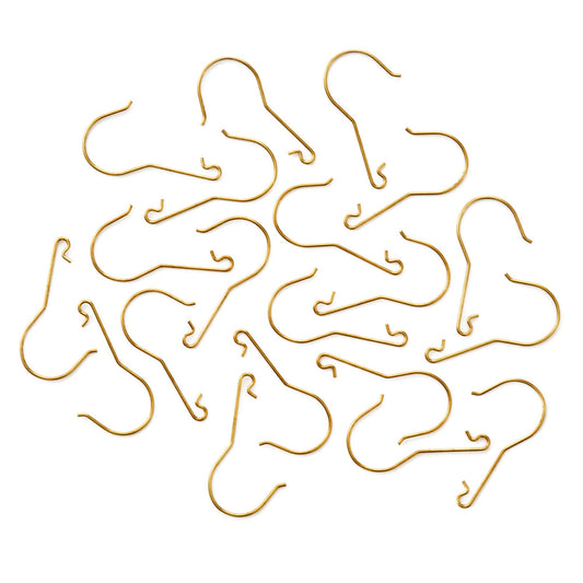 Ornament hooks (brass), set of 20 – Hallmark Keepsake Christmas ornament accessory, displayed in a flat lay arrangement.