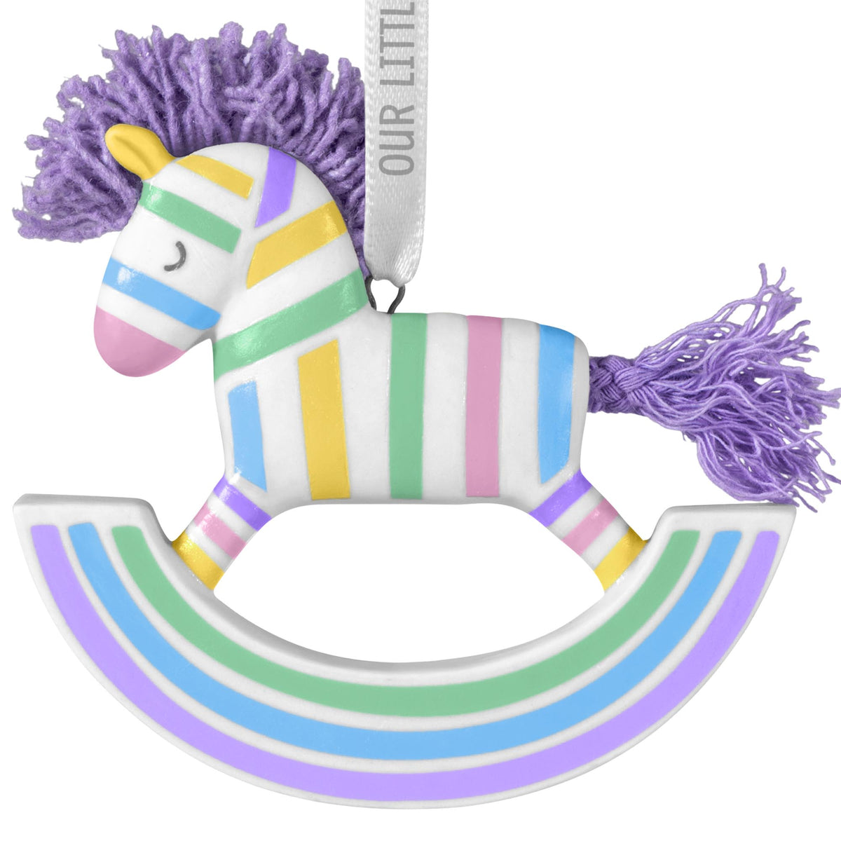 Our Little Miracle — 2025 Hallmark Keepsake Christmas Ornament, pastel rocking horse, porcelain and fabric, detailed design