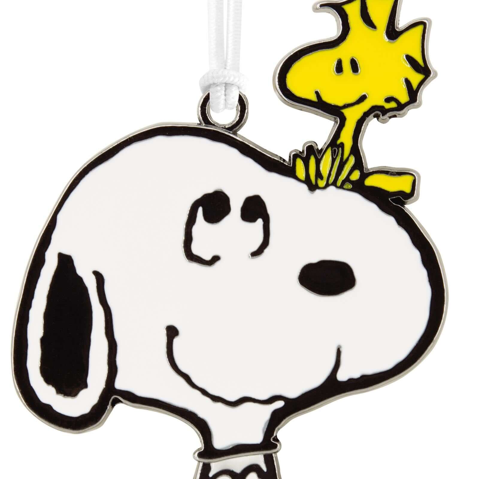 Peanuts® Snoopy and Woodstock - Hallmark Christmas Ornament, colourful metal design, close-up of playful characters.