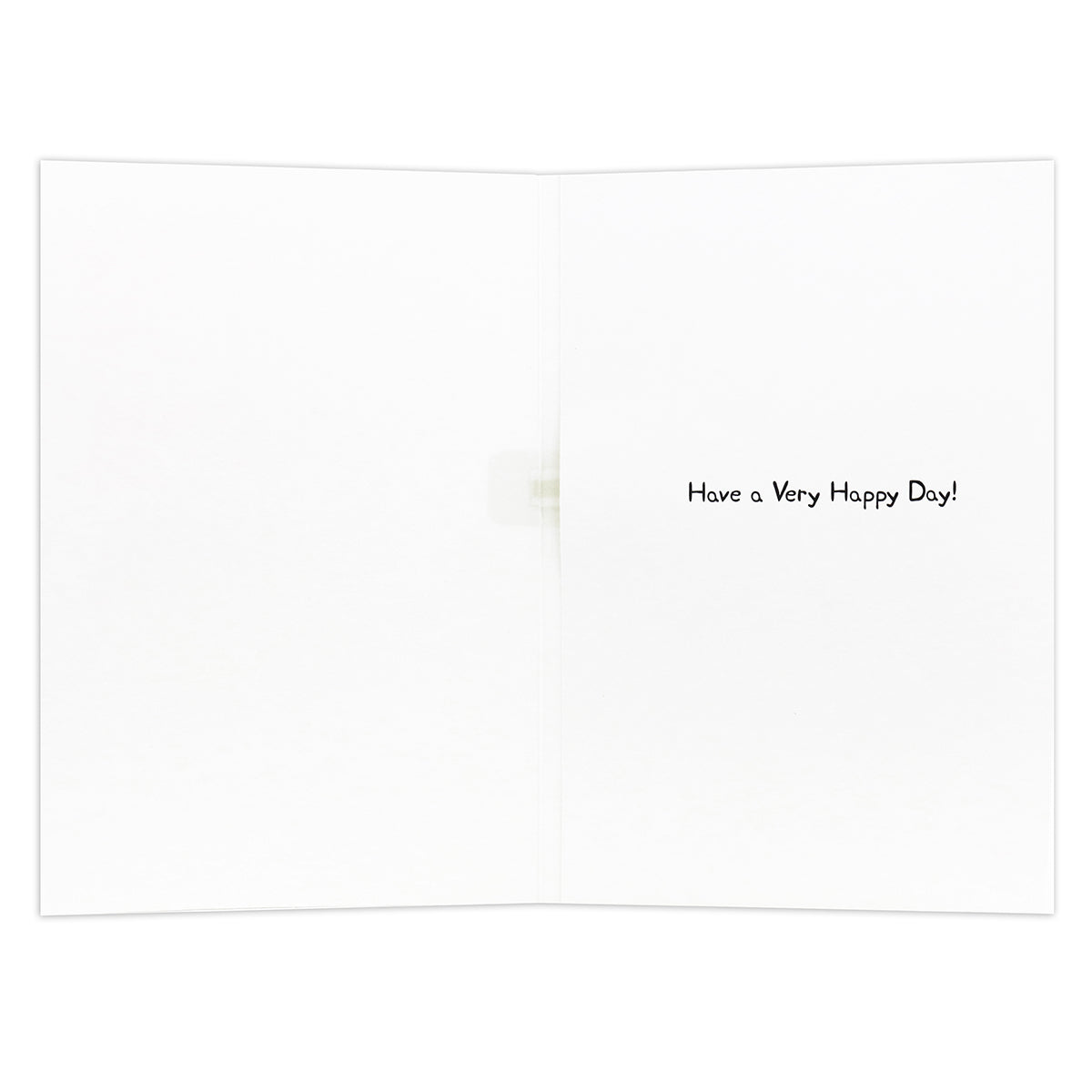 Hallmark Interactive Sound Card - Peppa Pig inner view featuring the message 'Have a very happy day!' on a plain white background.