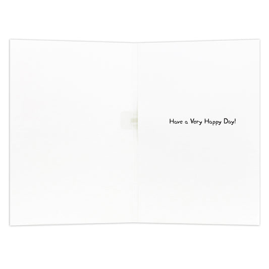 Hallmark Interactive Sound Card - Peppa Pig inner view featuring the message 'Have a very happy day!' on a plain white background.