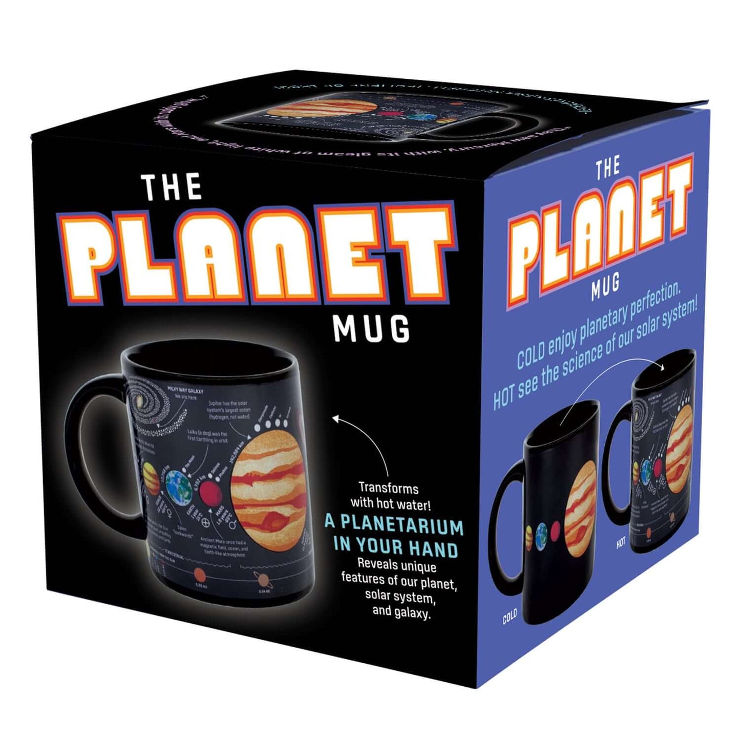 Unemployed Philosophers Guild - Planet Mug in gift box with solar system design and colour-changing features.