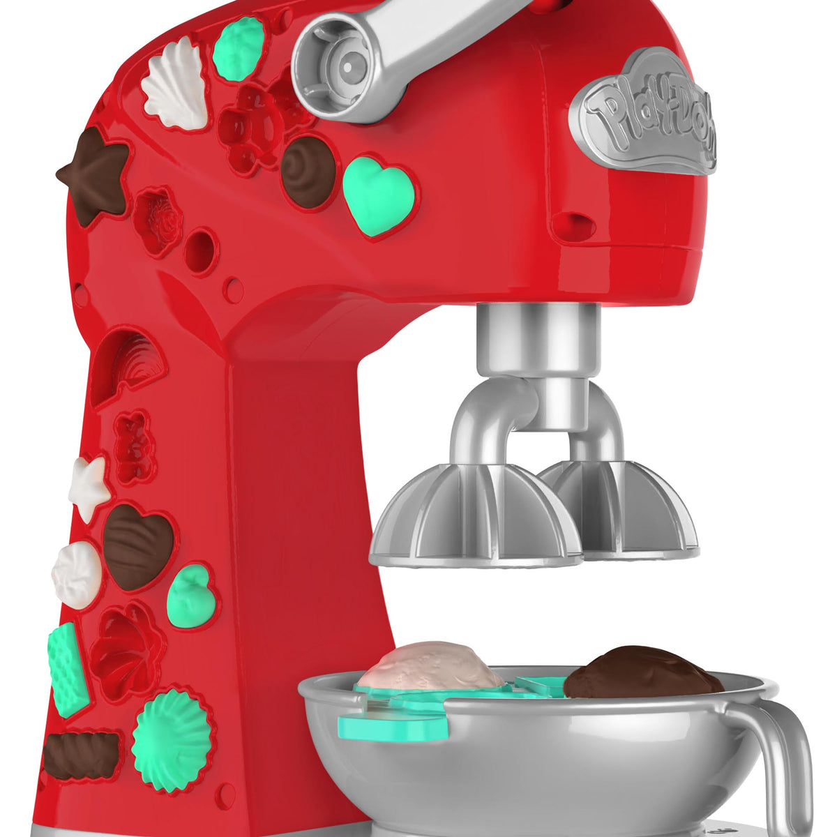Hasbro® Play-Doh®, Magical Mixer — 2025 Hallmark Keepsake Christmas Ornament in red with colourful mould shapes and ice cream bowls.