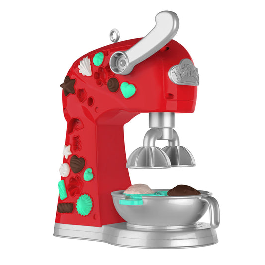 Hasbro® Play-Doh®, Magical Mixer — 2025 Hallmark Keepsake Christmas Ornament in red with decorative moulds and bowl.
