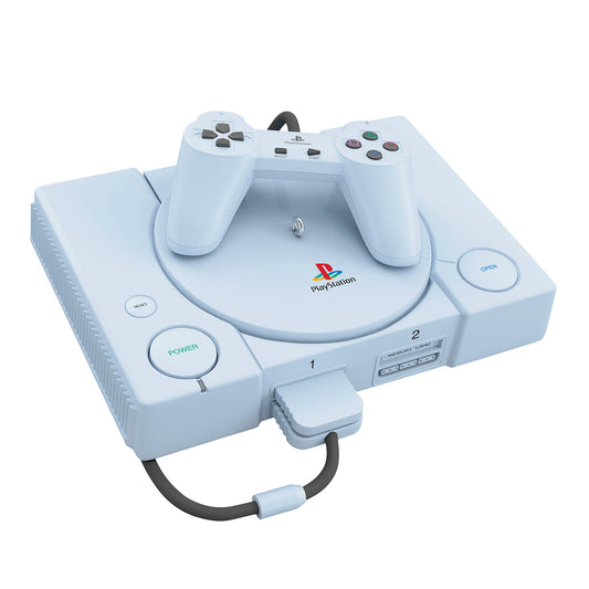 PlayStation™ Console With Light and Sound — 2026 Hallmark Keepsake Christmas Ornament, angled view showcasing detail and controller.