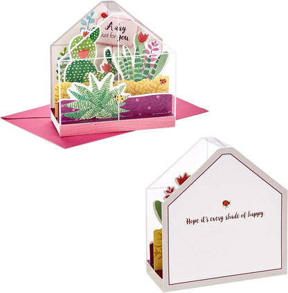 Hallmark Paper Wonder Displayable Pop Up Birthday Card or Mother's Day Card (Succulents), 5 x 7.2 inches with vibrant succulents and sweet sentiments.