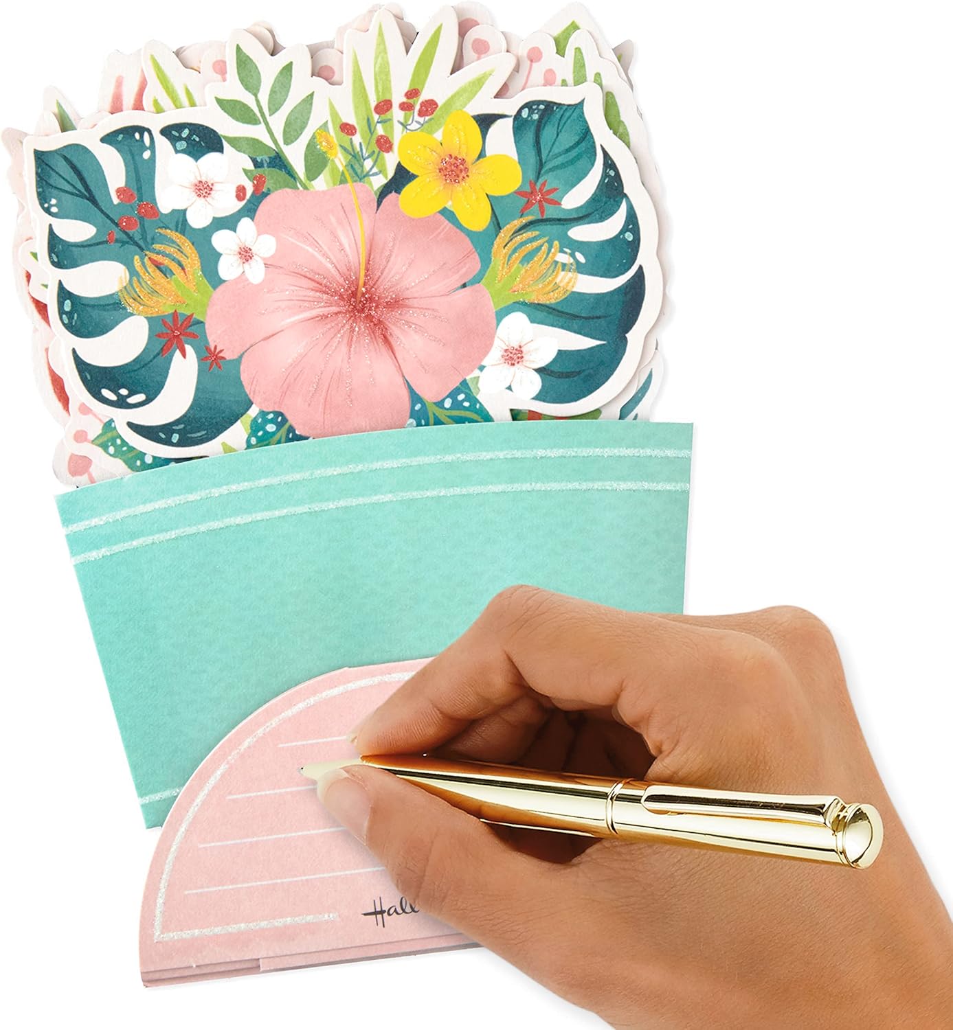 Hallmark Paper Wonder Birthday or Congratulations Pop Up Card (Displayable Bouquet) with floral design and hand writing a message