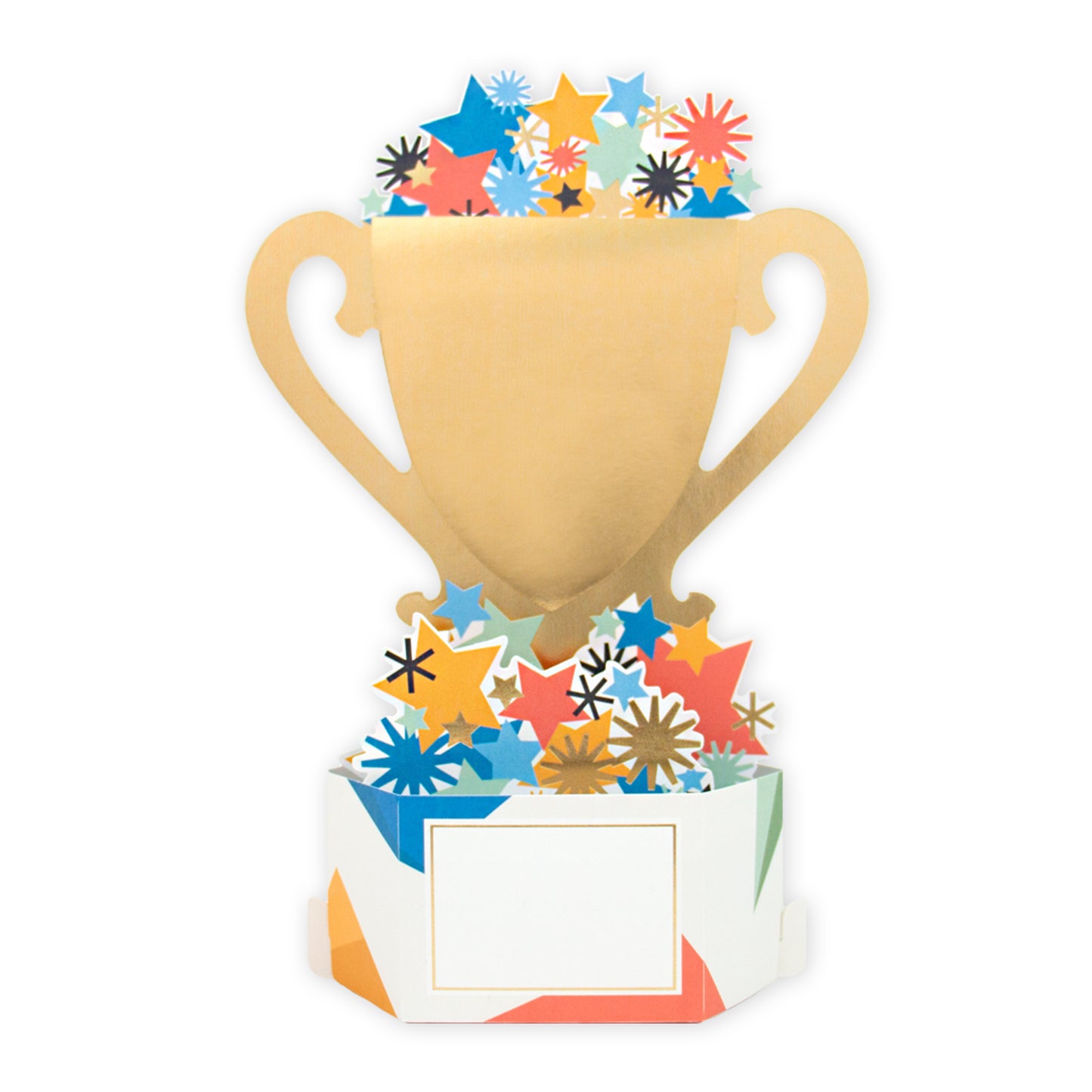 Hallmark Father's Day Card - World's Best Dad (Pop-Up Paper Wonder) featuring a gold trophy with colourful star confetti.