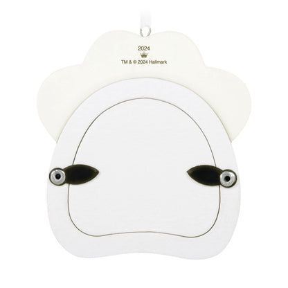 Pretty Kitty Photo Frame (Porcelain) — Hallmark Keepsake Christmas Ornament, back view showing paw-print design and 2024 inscription.