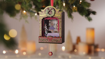 The Nutcracker Ballet Musical With Motion, Papercraft — 2026 Hallmark Keepsake Christmas Ornament, featuring a stage scene with a dancing ballerina and the Mouse King.
