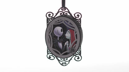 Disney Tim Burton's The Nightmare Before Christmas, Jack and Sally Papercraft — Hallmark Keepsake Christmas Ornament, detailed design featuring Jack and Sally in a frame