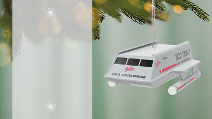 Star Trek™: The Original Series Shuttlecraft Galileo NCC-1701/7 With Sound — 2026 Hallmark Keepsake Christmas Ornament, close-up view against green backdrop.