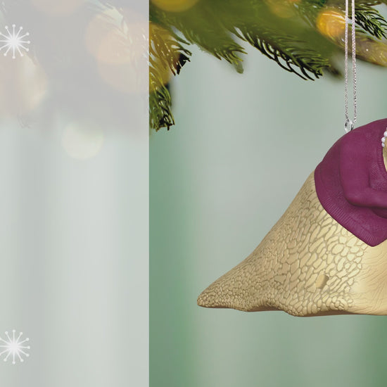 Disney/Pixar Monsters, Inc. Roz With Sound — 2026 Hallmark Keepsake Christmas Ornament hanging from a Christmas tree with a blurred background.