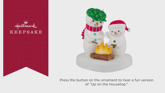 Roasting Musical Marshmallows Snowman — 2025 Hallmark Keepsake Christmas Ornament