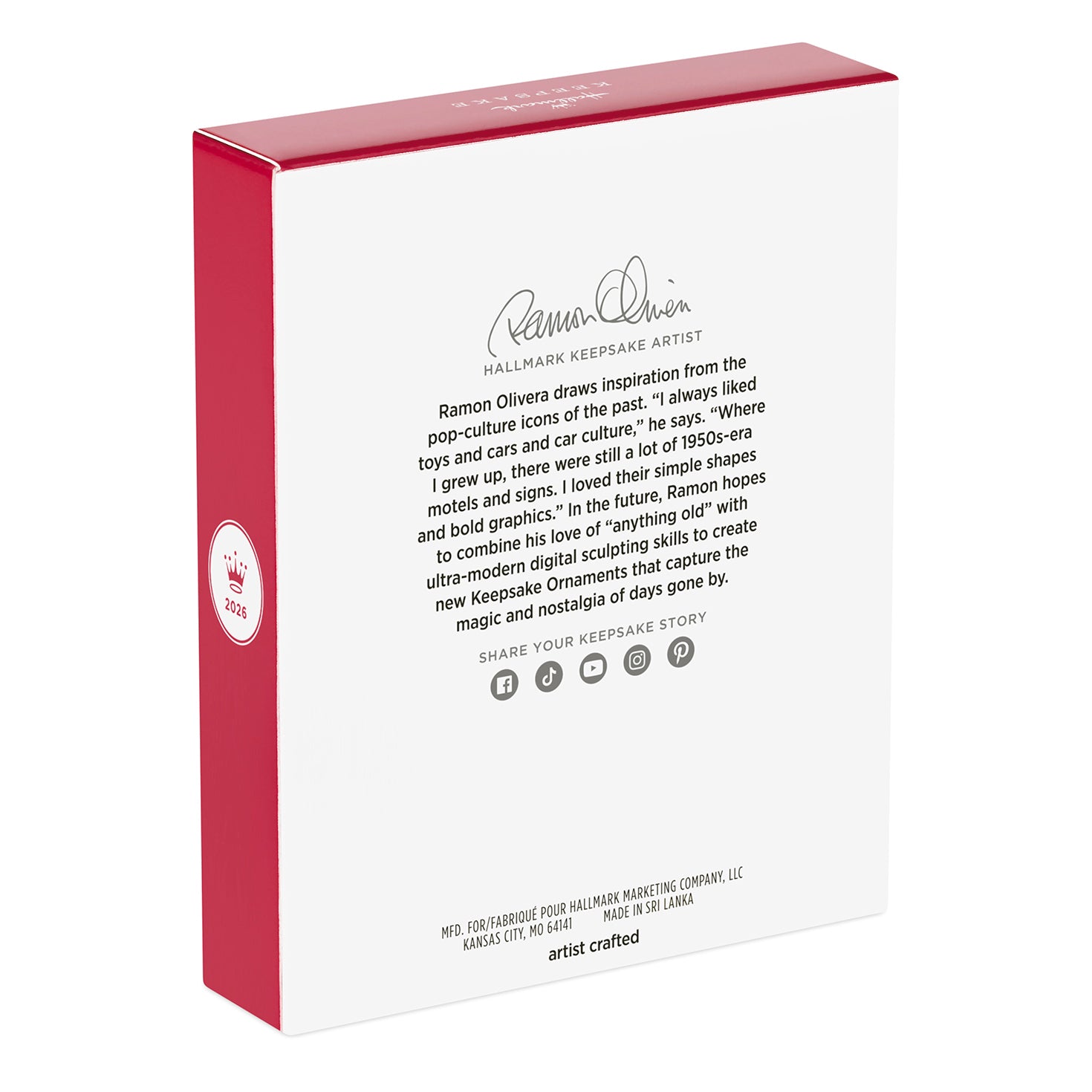 The Joy of Christmas 2026 Photo Frame — 2026 Hallmark Keepsake Christmas Ornament back view with artistic details and description.
