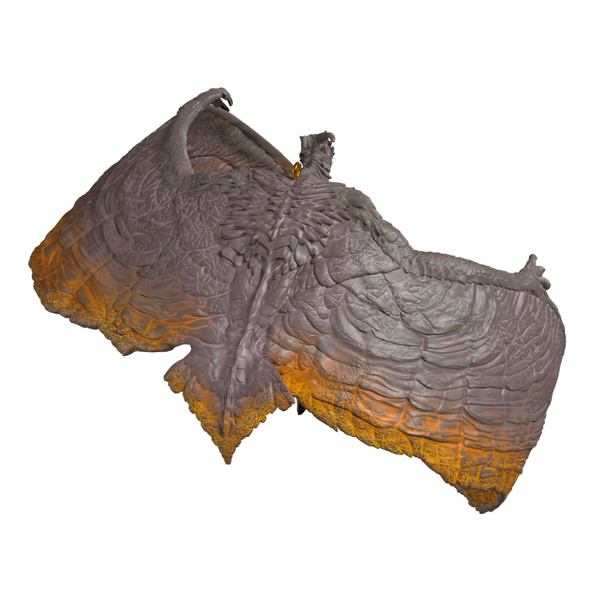Godzilla: King of the Monsters, Rodan — 2025 Hallmark Keepsake Christmas Ornament, detailed wings, glowing-hot feature, angled view.