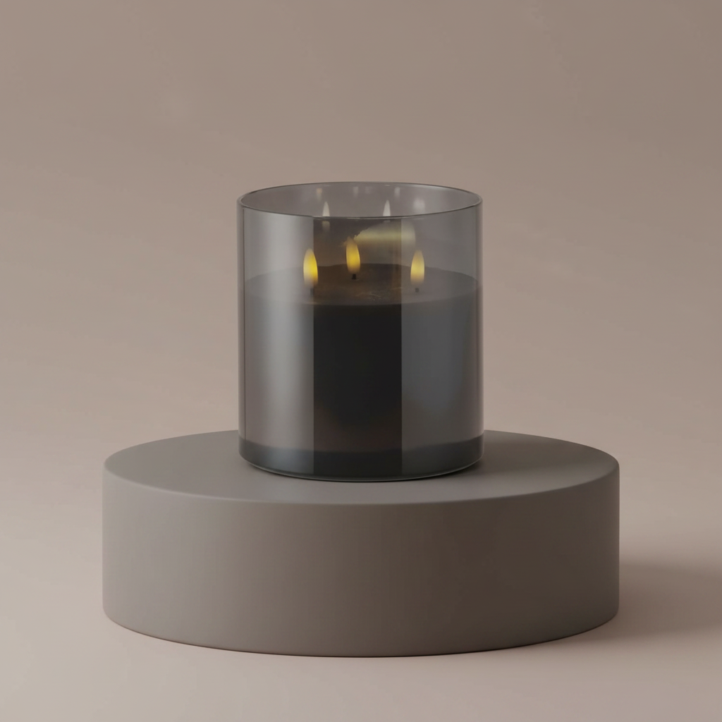 Rogue Glass Triflame Candle Black 15x15x15cm