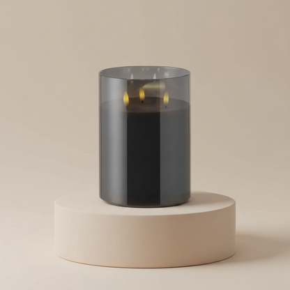 Rogue Glass Triflame Candle Black 15x15x20cm