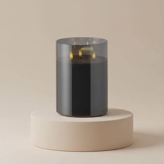 Rogue Glass Triflame Candle Black 15x15x20cm