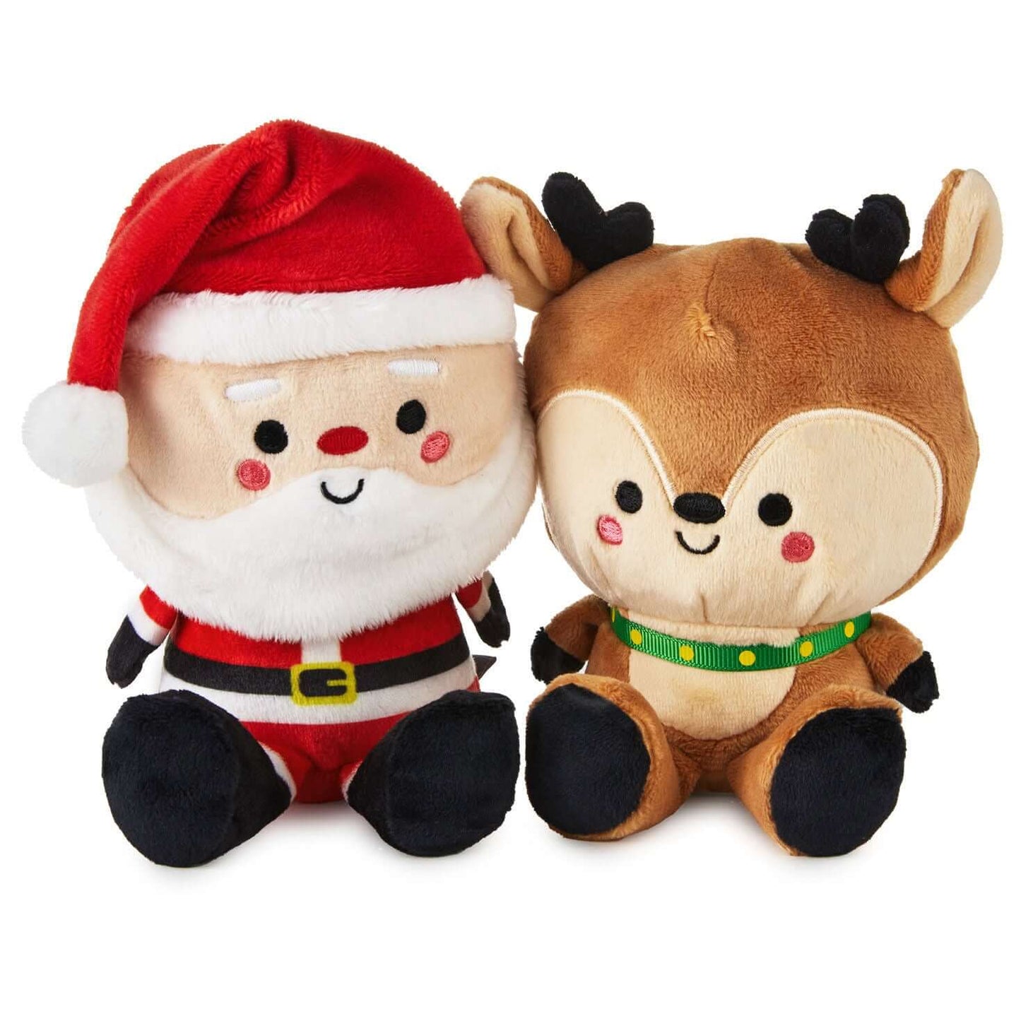 Better Together Santa and Reindeer Magnetic Plush Pair, 5.75", featuring cute embroidered details and soft textures in a friendly pose