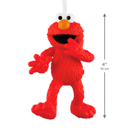 Sesame Street® 30th Anniversary Tickle Me Elmo With Motion-Activated Sound — 2026 Hallmark Keepsake Christmas Ornament, red, 10 cm, front view