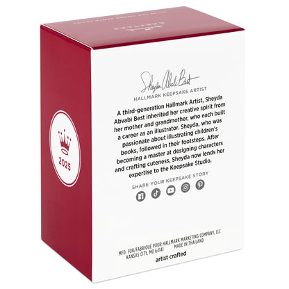 Young Santa, 4th in the Series — 2025 Hallmark Keepsake Christmas Ornament packaging showing artist details and design elements.