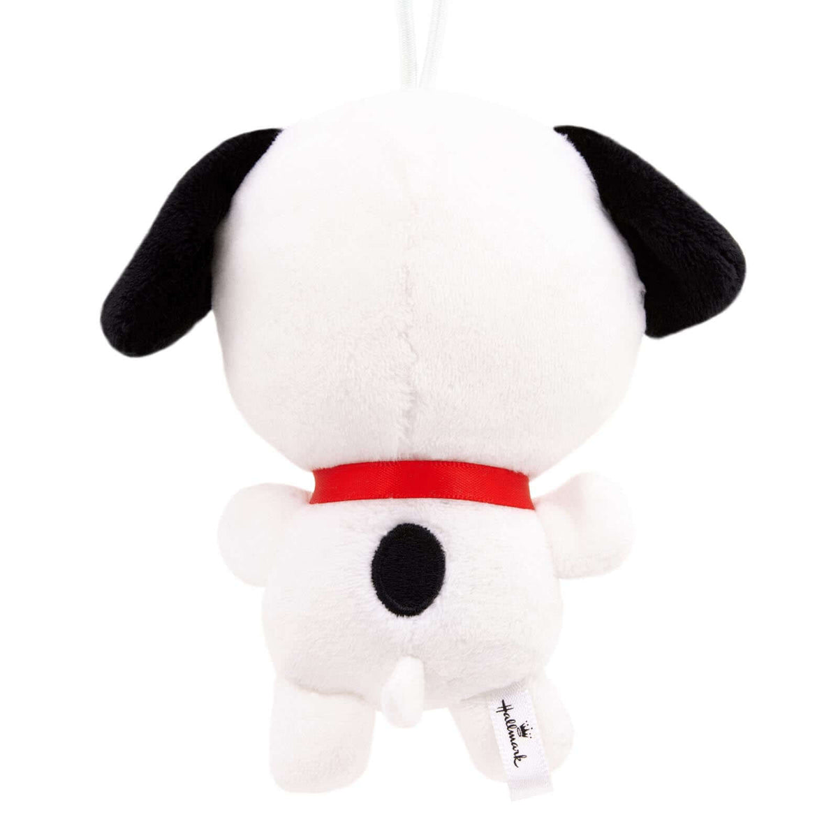 Peanuts® Snoopy, Plush Fabric — Hallmark Christmas Ornament, rear view, soft materials, cute design, holiday decoration