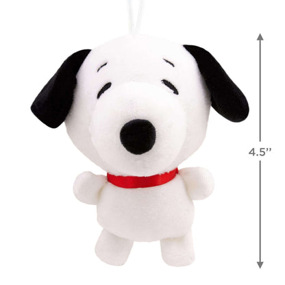 Peanuts® Snoopy, Plush Fabric — Hallmark Christmas ornament, 4.5-inch hanging plush decoration with cute embroidered features